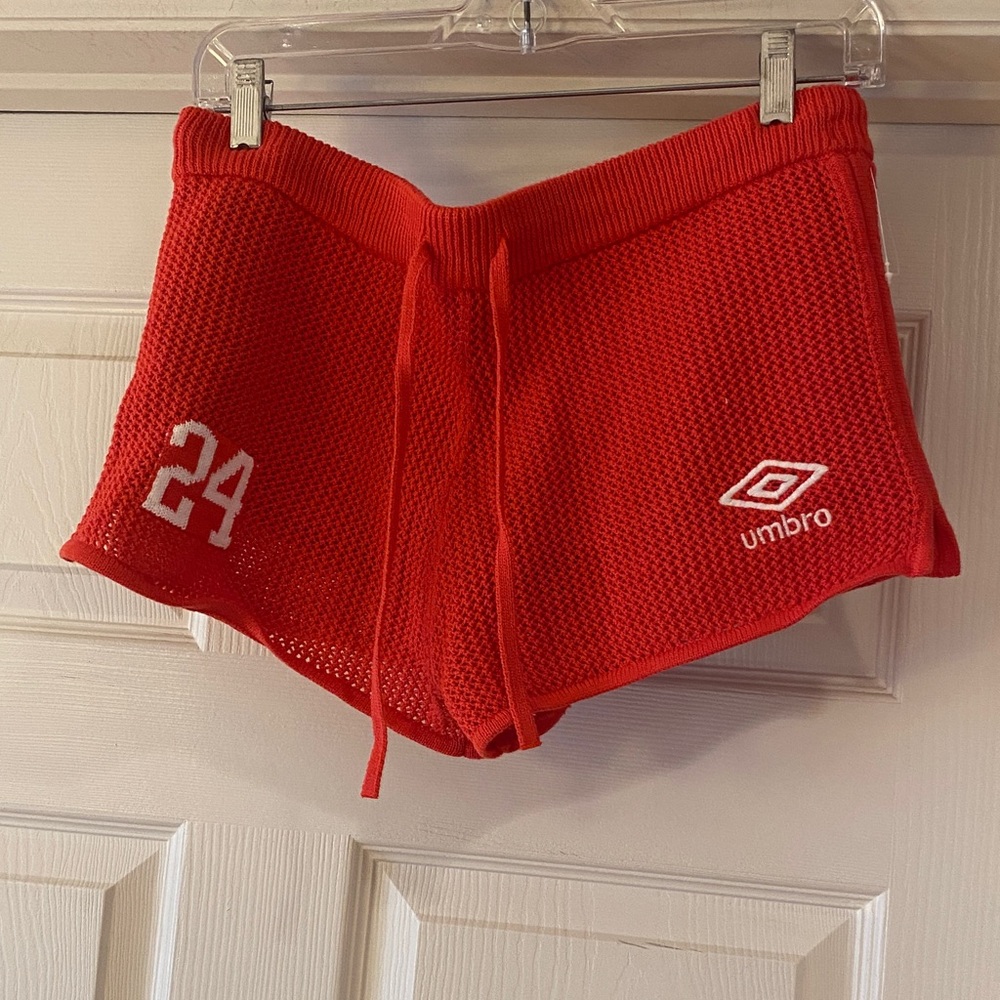 American Eagle Umbro Women's Athletic Red Mesh Shorts Sz M.  NWOT. Box23